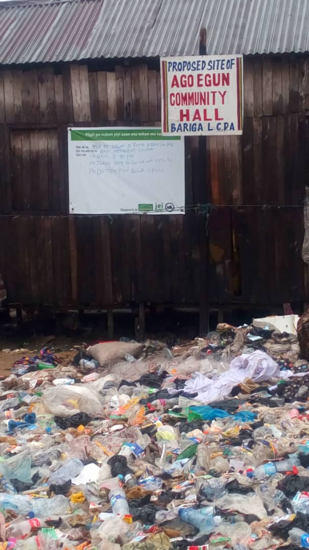 Proposed site of Ago Egun Community hall decorated with heaps of refuse